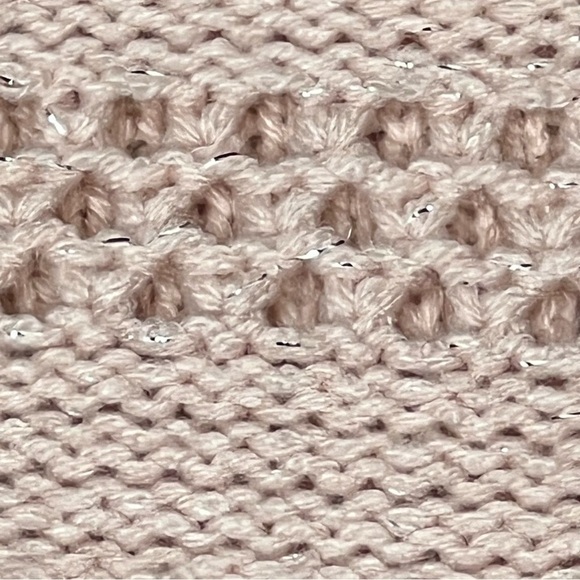 HOOKED UP by IOT Silver Sparkle Pink Knit 3/4 Sleeves Sweater Junior's Size L - Picture 14 of 16